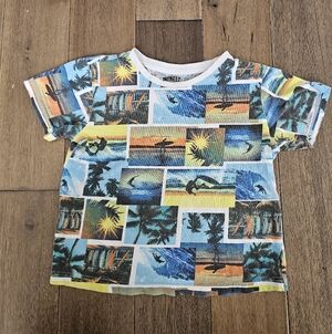 Monkey Bars Boys Tee 5–6Y Surf Beach Graphic w Minor Flaws